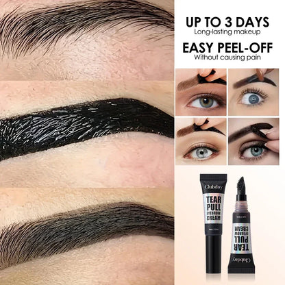 Big Brush Head Tattoo Brow Peel Off Tint Waterproof Semi Permanent Eyebrow Dyeing Up To 3 Days