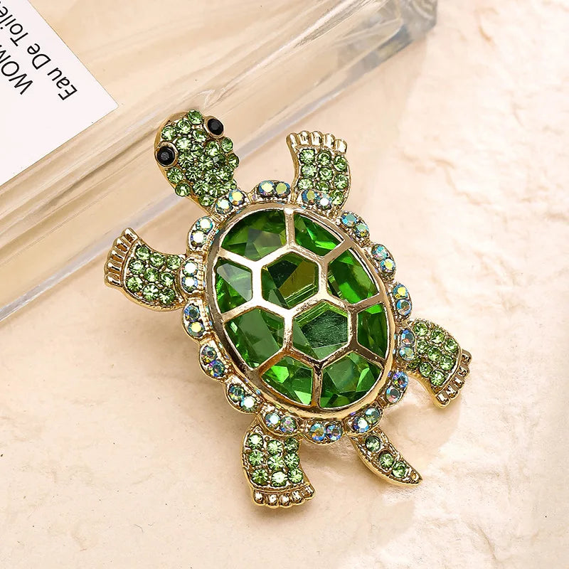 SKEDS Women Men Exquisite Turtle Rhinestone Shining Brooches Delicate Top Brand High Quality Animal Series Badges Jewelry Gift