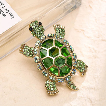 SKEDS Women Men Exquisite Turtle Rhinestone Shining Brooches Delicate Top Brand High Quality Animal Series Badges Jewelry Gift