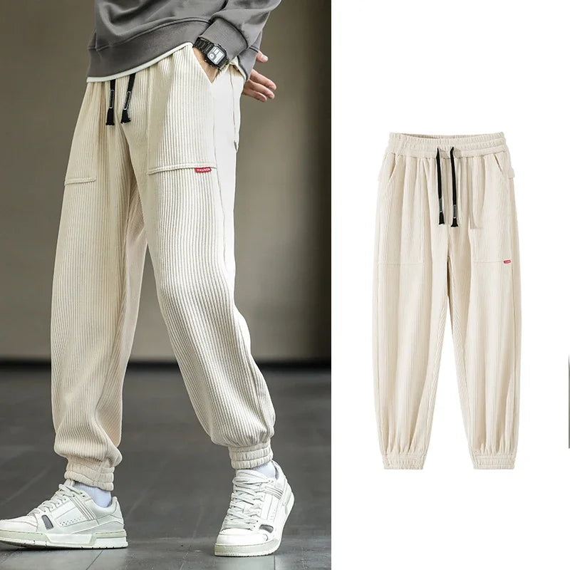 2024 New Autumn Winter Corduroy Sweatpants Men Baggy Joggers Fashion Streetwear Loose Casual Harem Pants Plus SIze 8XL