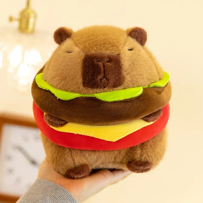 Cute Capybara Plush Toy Hamburger Shape Capibara Plush Toy Fluffty Kawaii Soft Plush Doll Best Birthday Gifts For Kids