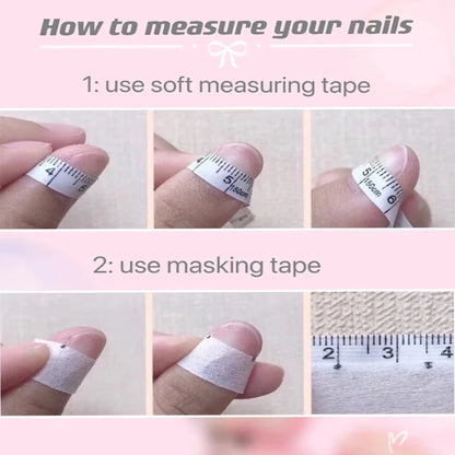 10pcs Handmade Nail Tips French 3D Hello Kitty Charm Decor Fake Nails Mid-length Duck Press on Nail Korean Sweet Lady Fake Nails