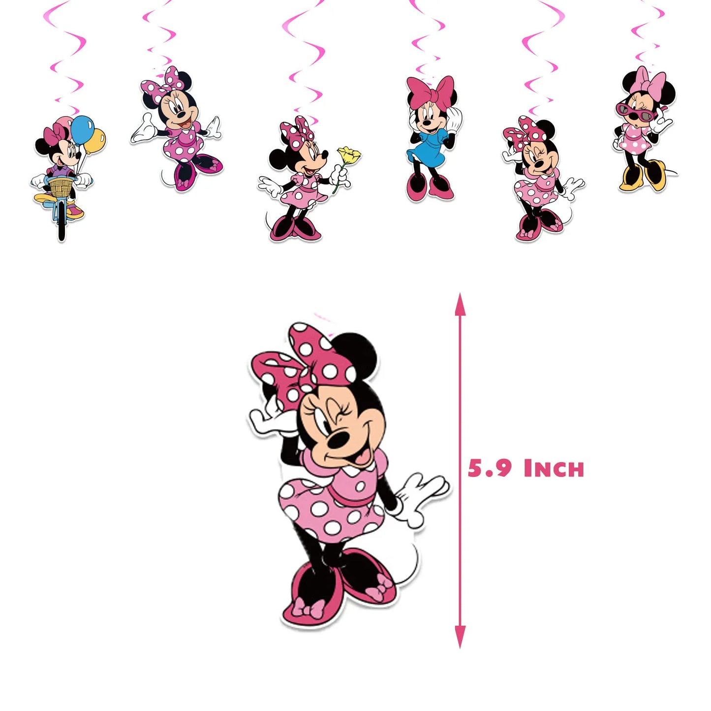 Minnie Mouse Party Decoration Disposable Tableware Minnie Cup Plate Balloon For Girls Baby Bath Birthday Party Supplies