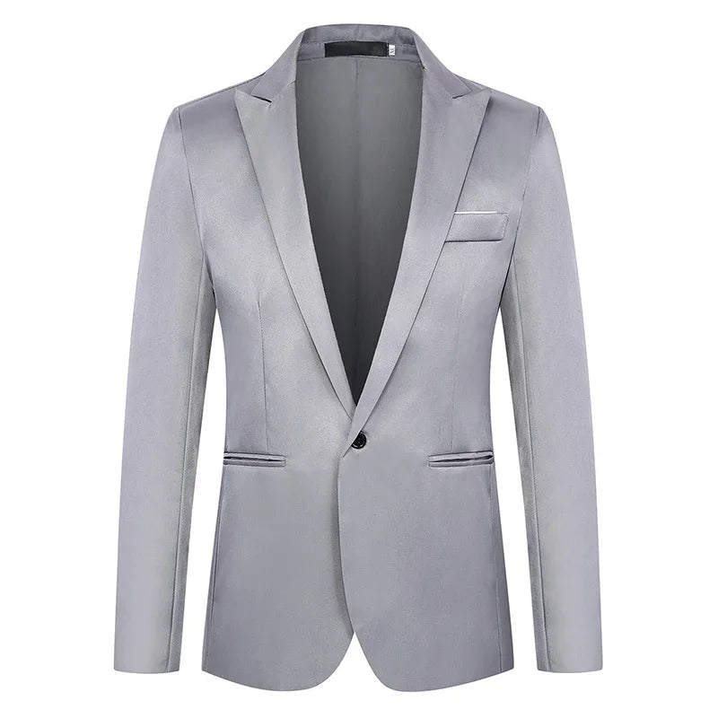 Men's Casual Business Trendy Suit Jacket Autumn Light Luxurious Slim Non-ironing Anti-wrinkle Solid Color Versatile Suit