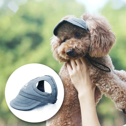 Dog Baseball Hat Parent-Child Cap Outdoor Sun-Proof Wear-Resistant Dog Cat Sun Hats Universal Cute Peaked Cap With Ear Hole