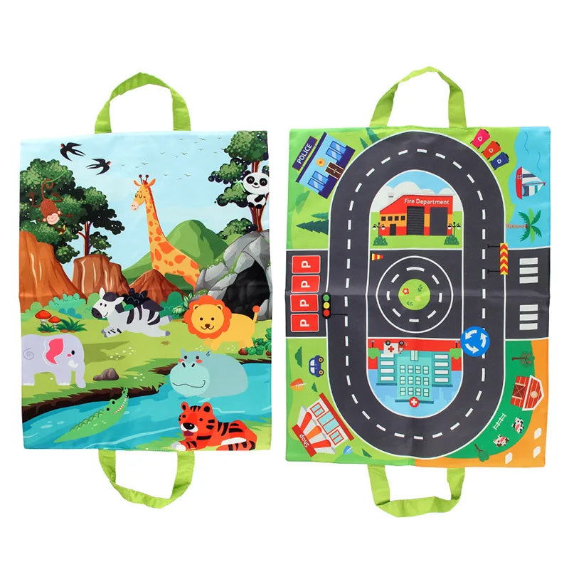 Baby fabric car model with storage bag carpet baby tear durable cloth book early education toy