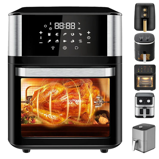 4/5/6/7/10/12L Electric Air Fryers Oil-free Automatic Household Kitchen 360°Baking Convection Oven Deep Fryer without Oil