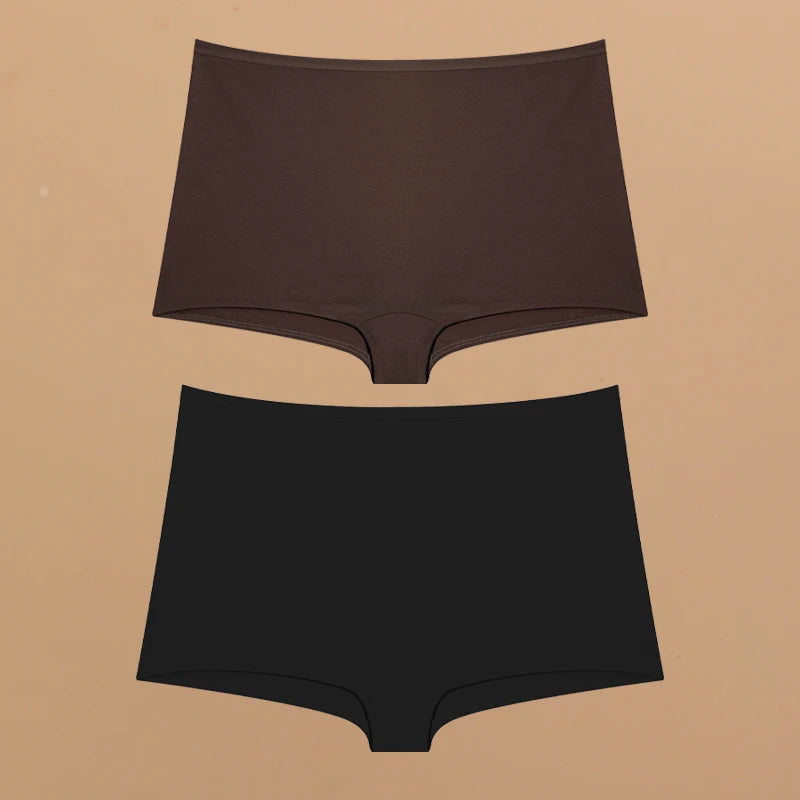 2pcs Women's Cotton Boxers Panties Female Seamless Sports Boyshorts Underwear Female Solid Soft Lingerie Safty Shorts XS-XL 2024