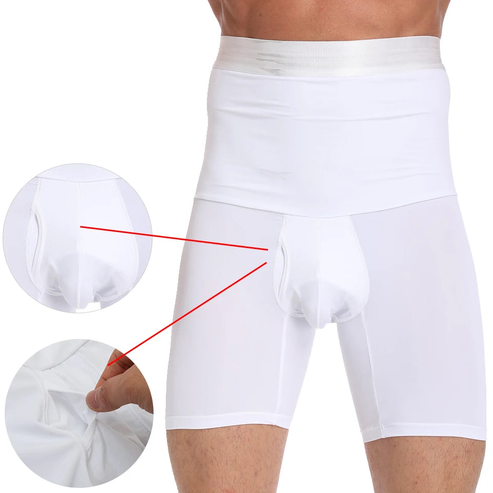 Men Body Shaper Tummy Control Shorts Shapewear Belly Girdle Boxer Briefs High Waisted Slimming Underwear Leg Compression Panties