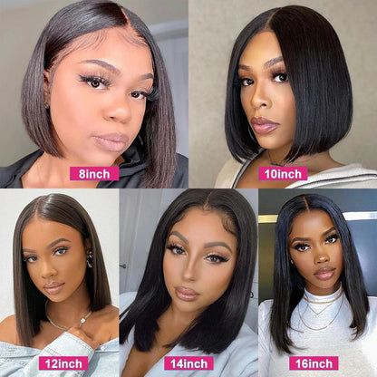 Bone Straight Bob Wig Lace Front Human Hair Wigs for Women Pre plucked 13x4 Transparent Lace Frontal Wig Short Wigs Human Hair