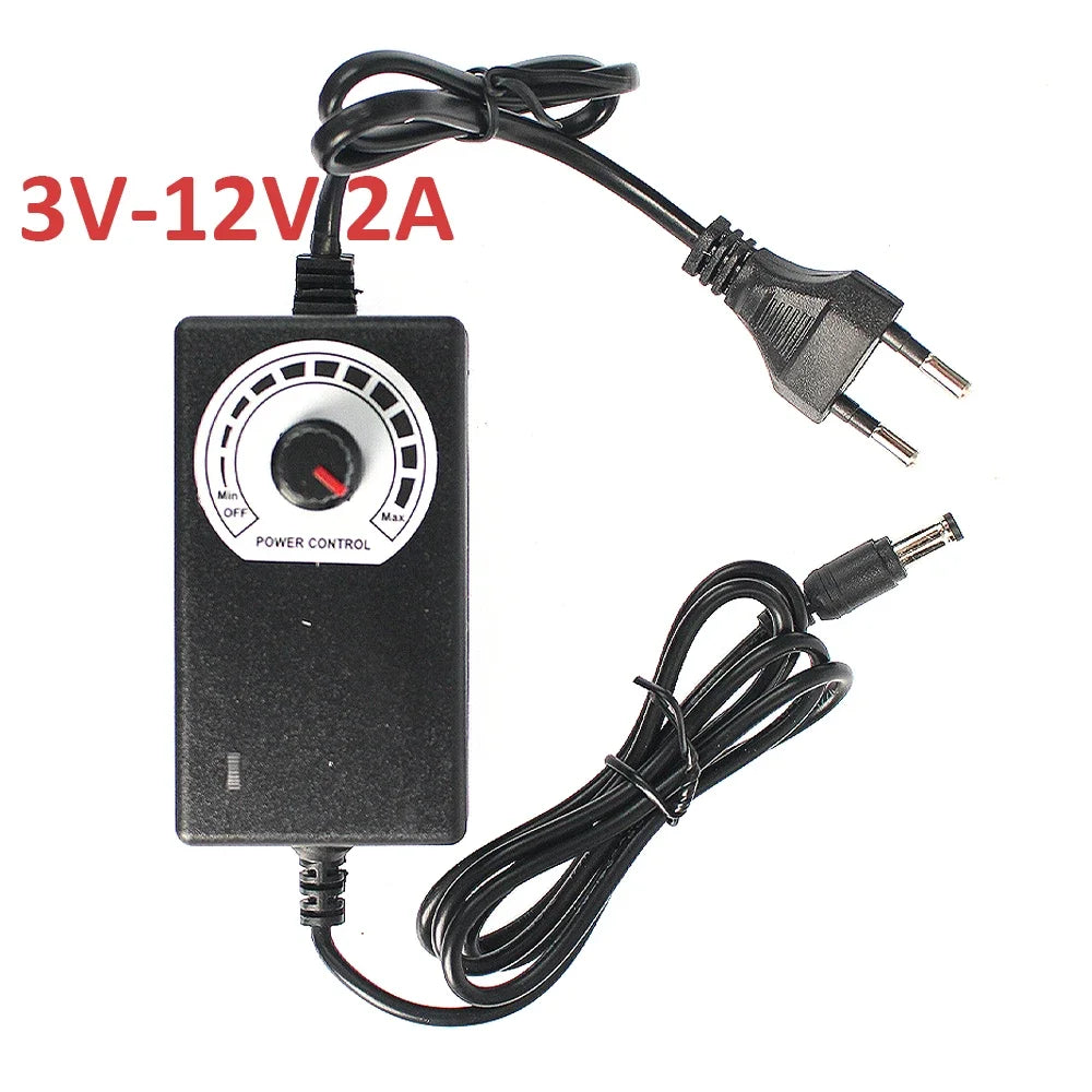 Adjustable Adapter Power Supply Converter DC 3V 5V 9V 12V 24V 2A 220V EU To 3 9 12 24 Volt Power Supply Charger 5.5mm