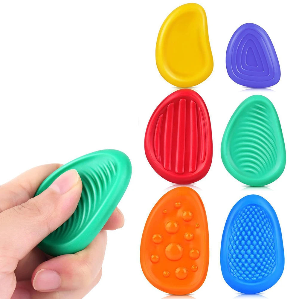 Fidget Toys Adults Sensory Silicone Stone 6 Pack Textured for Autism