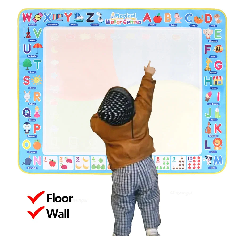 100x80CM Magic Water Drawing Mat with Reusable Magic Pens Doodle