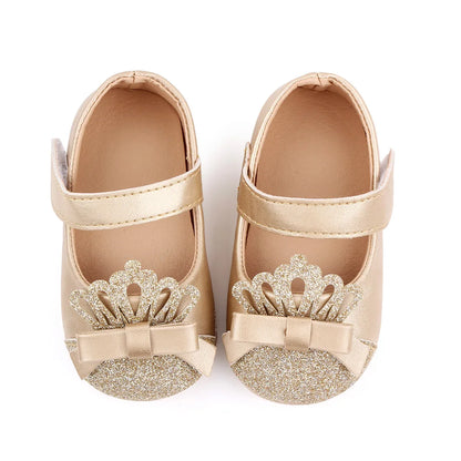 Baby Girl Shoes Cute Crown Soft PU Mary Jane Shoes Anti-slip Sole Spring Summer Sandal for 0-6-12m Baby Girl New Fashion D2553