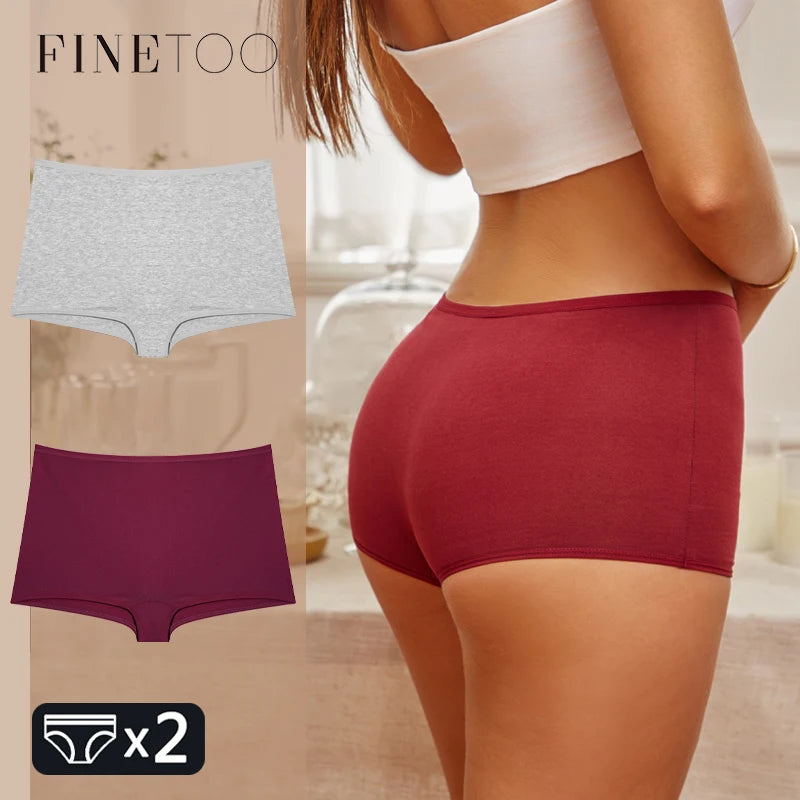 2pcs Women's Cotton Boxers Panties Female Seamless Sports Boyshorts Underwear Female Solid Soft Lingerie Safty Shorts XS-XL 2024