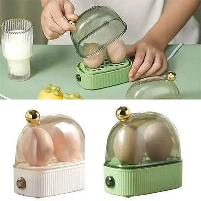 Electric Egg Boiler Automatic Cooker Rapid Egg Boiler Breakfast Machine Multifunctional Egg Cooker 2 Eggs Portable Food Steamer