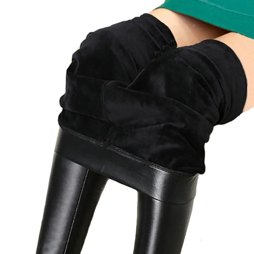 Shiny Black Sexy Leather Pants Plus Size PU Leggings Women High Waist Skinny Tights Elastic Stretchy Outfit Trousers