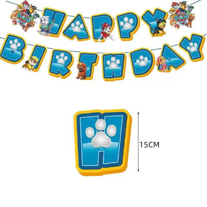 PAW Patrol Birthday Party Decoration Kids Toy Hat Gift Aluminum Foil Balloon Disposable Tableware New Banner Boy Event Supplies