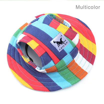 Dog Cap With Ear Holes for Small Dogs Canvas Cap Dog Baseball Beach Visor Hat Puppy Outdoor Cap