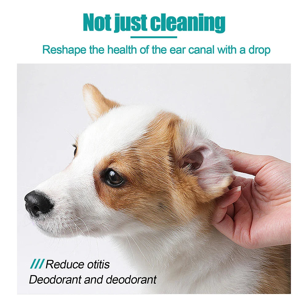 30ml Dog Ear Cleaning Remove Mites Cat Ear Deodorant Oil Soothe Discomfort Cat Ear Wash Set Anti-ticks for Pet Cleaning Supplies
