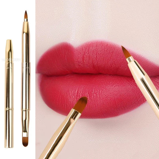 Retractable Lip Makeup Brush Lipstick Lip Gloss Brush Telescopic Dual Use Lip Eyeshadow Brush Beauty Tools With Protect Cap