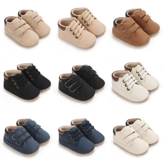 Newborn Baby Shoes Classic Leather Soft Soles Non Slip Toddler Walking