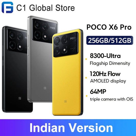 POCO X6 Pro 5G Global Version 6.67" 1.5K Flow AMOLED DotDisplay 64MP camera 67W turbo charging Dimensity 8300-Ultra NFC