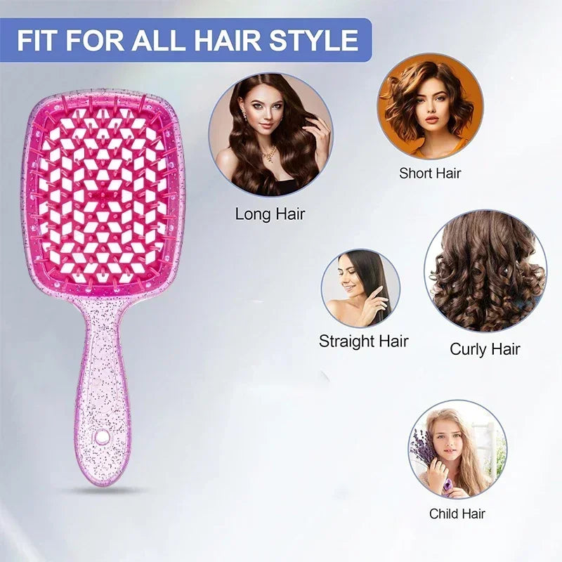 Sequin Detangling Hair Brush Massage Combs Tangled Hair Comb