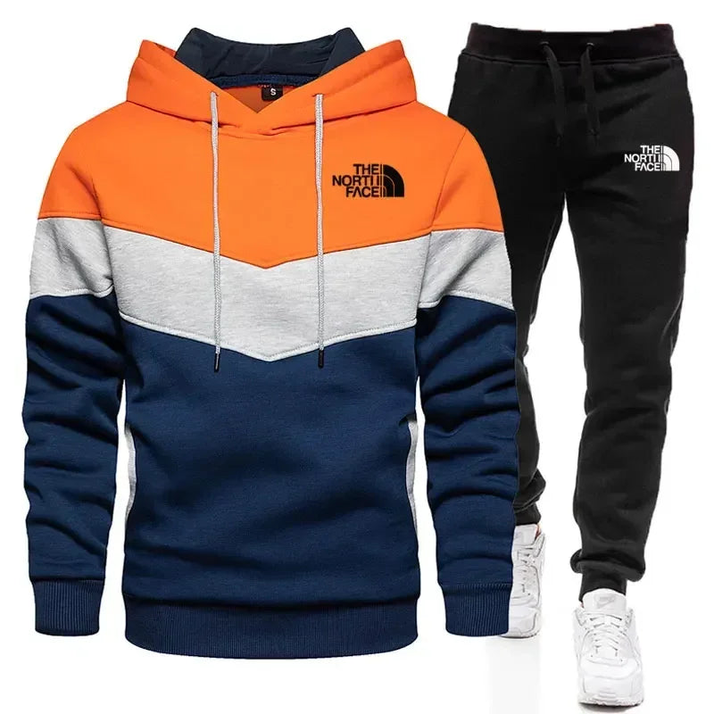 Autumn and winter Sportswear suit men's hoodies set casual warm sports sweater brand pullover + jogging pants 2-piece set