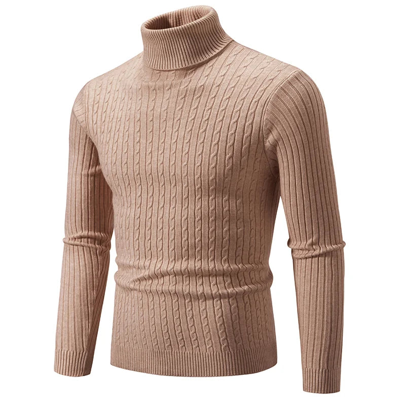 Winter High Neck Thick Warm Sweater Men Turtleneck Brand Mens Sweaters