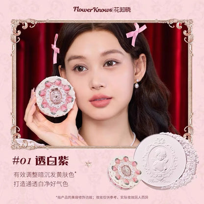 Flower knows Strawberry Cupid series Pressed Powder Matte Soft Focus Oil Control Holding Powder