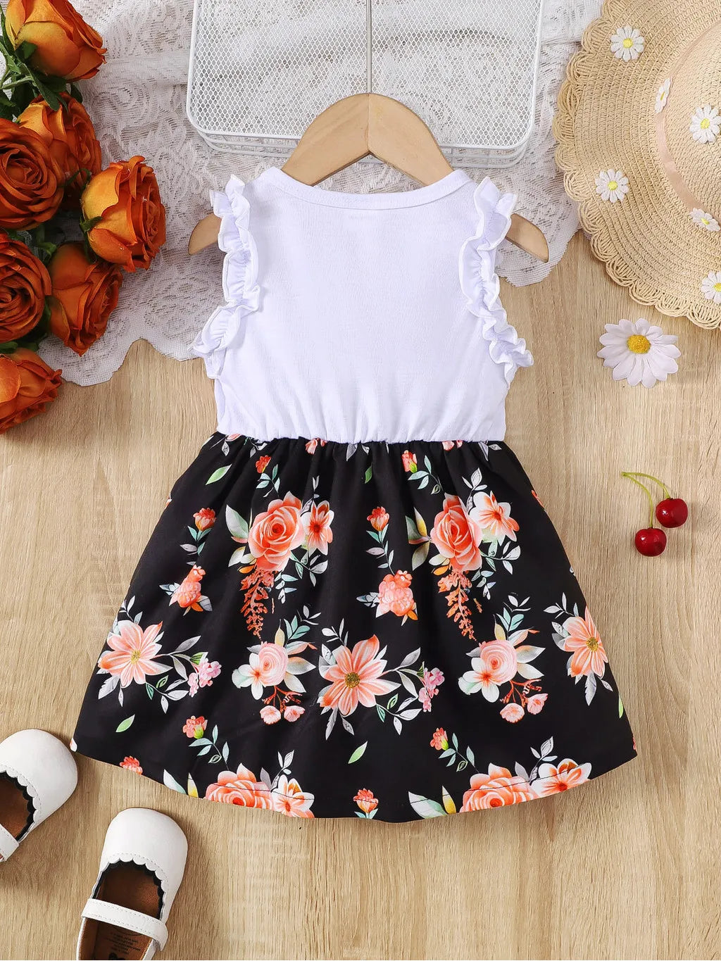 Baby Girl Summer Clothes Floral Print Sleeveless Dresses