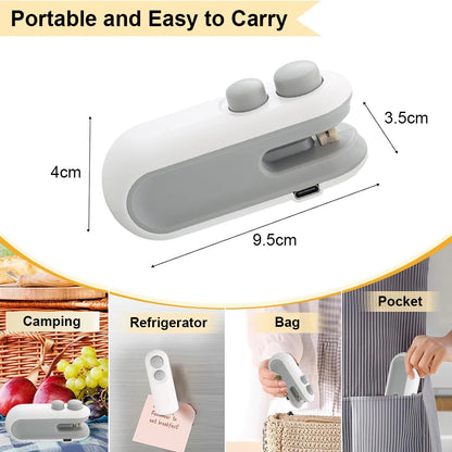 Mini Heat Bag Sealing Machine Plastic Bag Sealer Package Sealer Food Sealer Clip Bag Handheld Sealer Food Packaging Heat Sealer