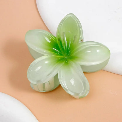 Flower Crab Hair Clips for Women Plumeria Barrettes Large Hair Claw for Thin/Thick Beach Hair Accessories for Girls 8cm