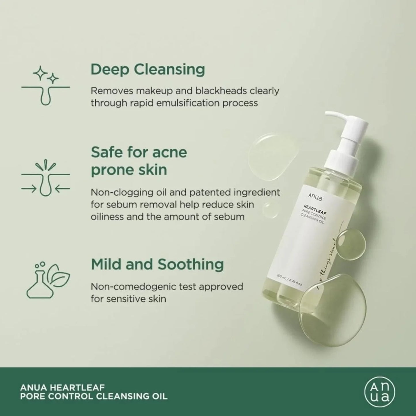 Anua Heartleaf Pore Control Cleansing Oil Deep Clean Make Up Remover And Blackheads Removal 200ML anua skin care product
