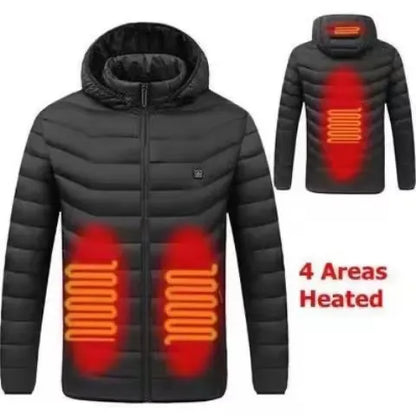 9/23 Areas Heated Jacket Men Warm Vest USB Self Heating parka Women Heated Coat Ski Camping Hiking Winter Cotton Clothes Washed