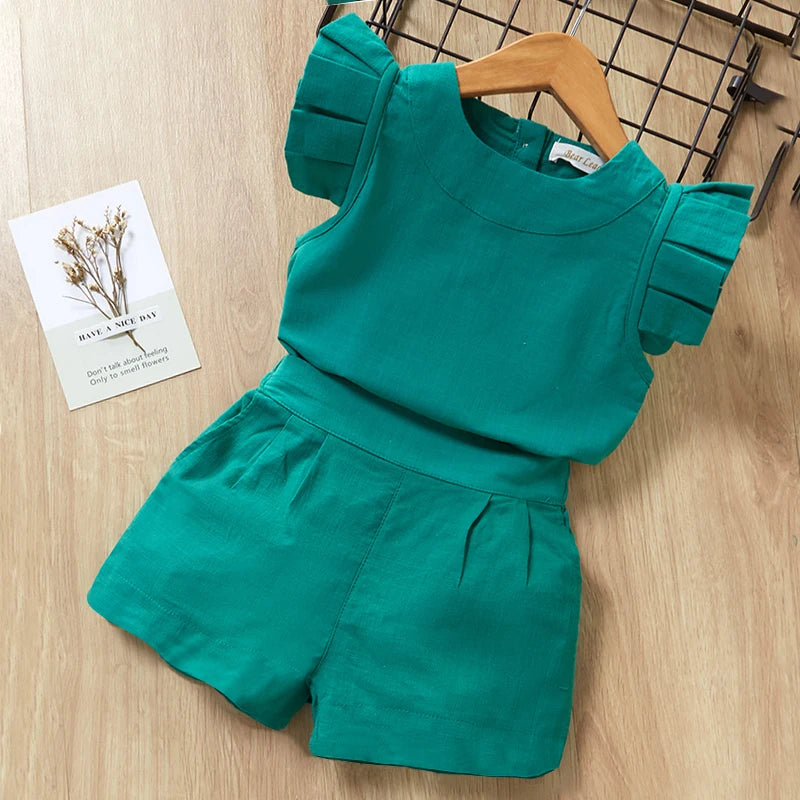 Bear Leader Kids Girls Clothing Sets Summer New Baby Girls Clothes Short Sleeve T-Shirt+Pant Dress 2Pcs Children Clothes Suits