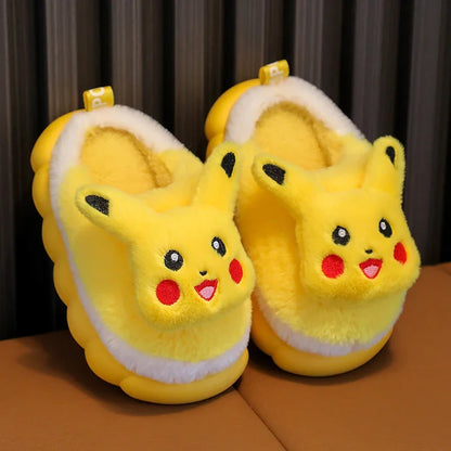 New Winter Children's Cotton Slippers Cute Cartoon Non-slip Soft Sole Girls Boys Indoor Warm Plush Home Wooden Floor Flat Shoes