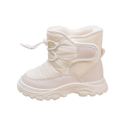 High Quality Rubber Sole Anti-slip Kids Winter Waterproof Warm Booties Children Versatile Plush Shoes EW8273