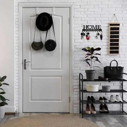 1pc Wall Mounted Decor Black Metal Key Holder Hooks