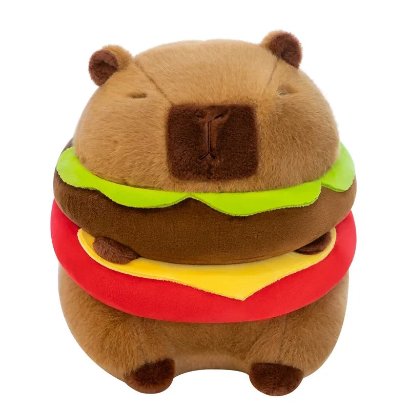 Cute Capybara Plush Toy Hamburger Shape Capibara Plush Toy Fluffty Kawaii Soft Plush Doll Best Birthday Gifts For Kids
