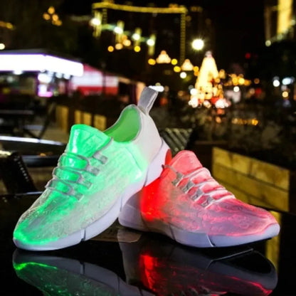 Spring Boy Luminous Glowing Sneakers Men Women Girls Kids LED Light Shoes Children Flashing With Light Adults USB Recharge Shoes