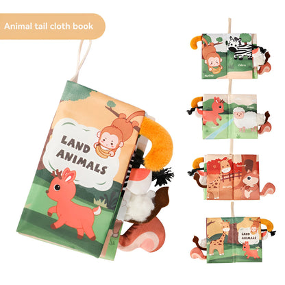 Infants can not tear the animal tail three-dimensional cloth book with sound paper sound education toys