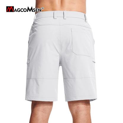 MAGCOMSEN Men's Hiking Shorts 5 Pockets Waterproof Ripstop Quick Dry Outdoor Cargo Fishing Safari Shorts