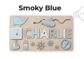 Personalized Custom First Name Wooden Puzzle Educational Toys for Toddlers Shape Matching Board Boys Girls Early Learning Gifts