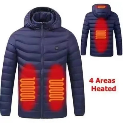 9/23 Areas Heated Jacket Men Warm Vest USB Self Heating parka Women Heated Coat Ski Camping Hiking Winter Cotton Clothes Washed