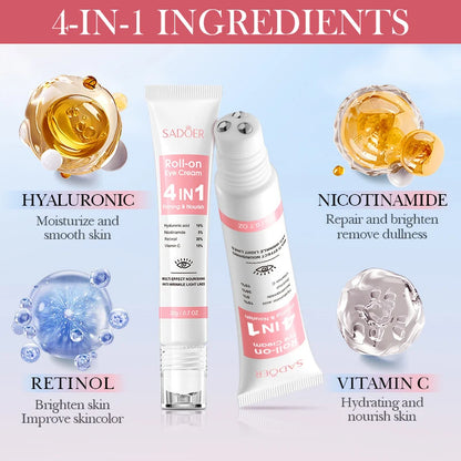 Instant Eye Bag Removal Cream Retinol Anti-Wrinkle Firming Skin Fade Fine Lines Anti Dark Circle Puffiness Brighten Eye Care New