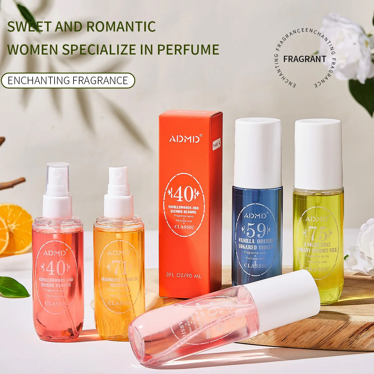 90ML Perfume Spray Natural Fragrance Hair Body Mist Suitable