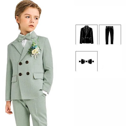 Children Light Green Piano Party Dress Kids Formal Ceremony