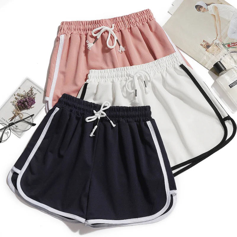 Women yoga Shorts Summer outer wear mid-waist casual loose straight pants